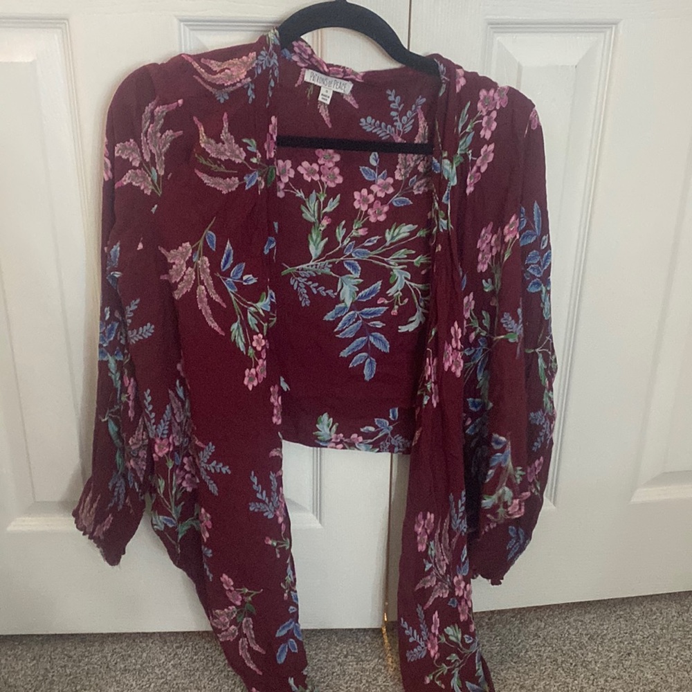 Floral Open Blouse